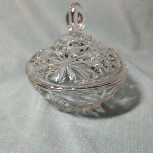 Vintage Candy Dish With Lid Glass Anchor Hocking “Star Of David”